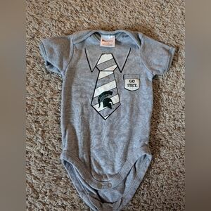 Michigan State Spartans ProEdge Grey Baby Tie Onsie 0-3 Months